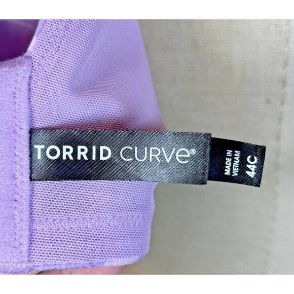 Torrid Curve Plus Size Purple Floral bra 360 Back Smoothing Wireless Lined 44C - Picture 7 of 12